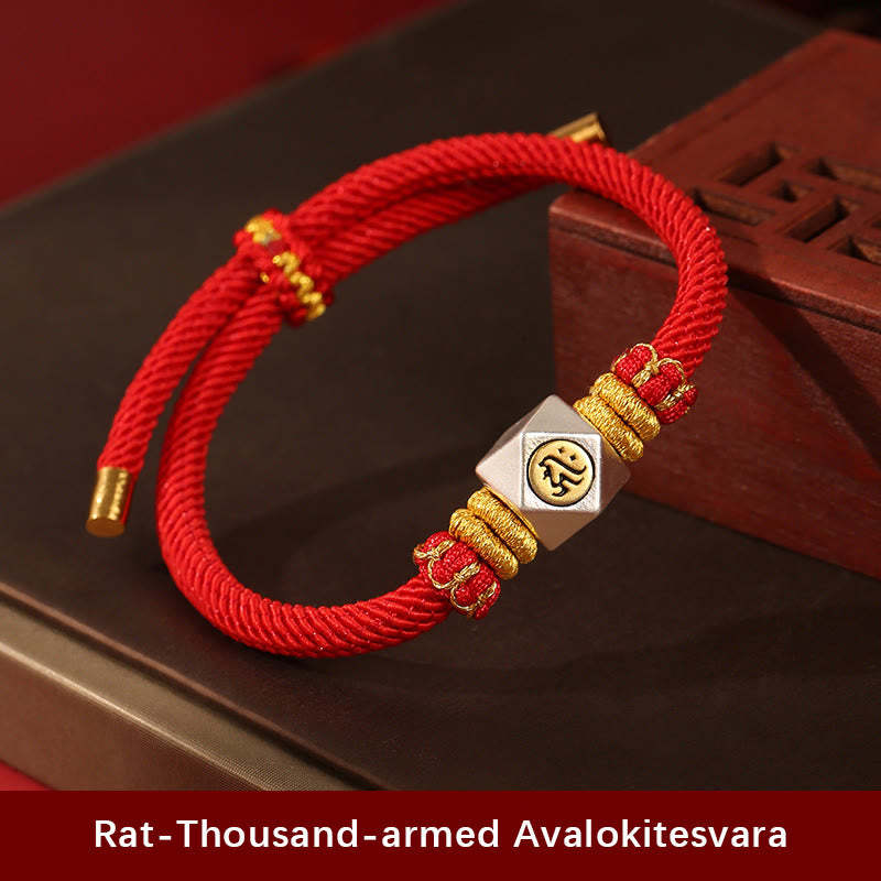 999 Sterling Silver Chinese Zodiac Natal mystic zen Red Rope Luck Strength Handcrafted Kids Bracelet
