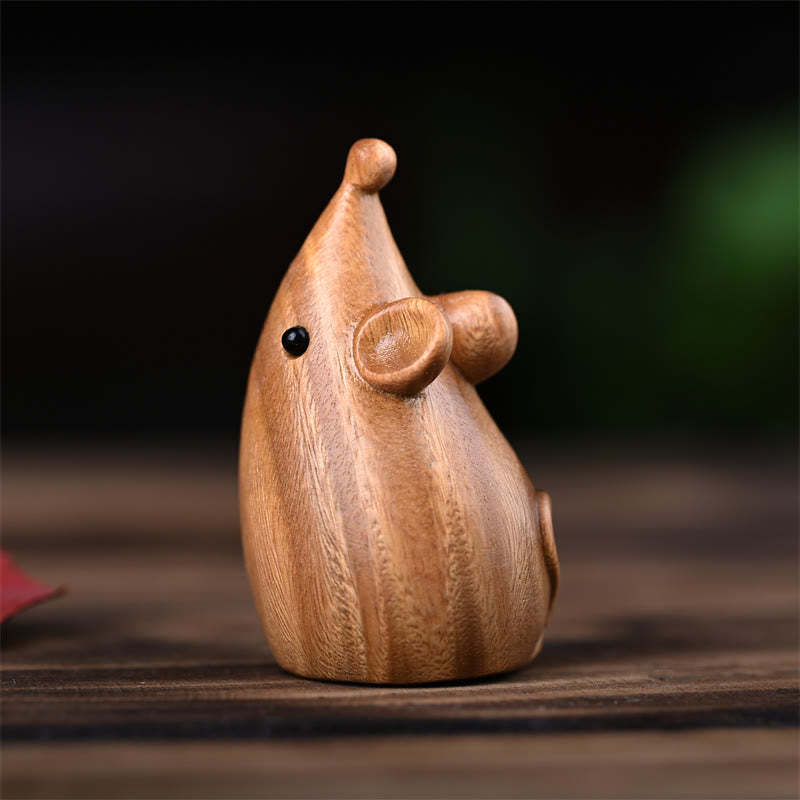Small Cat Mouse Green Sandalwood African Red Rosewood Peace Home Decoration
