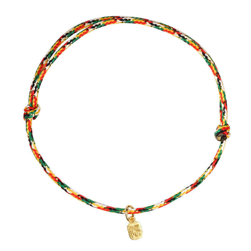 Auspicious Fu Character Peace And Joy Luck Handmade Multicolored Child Adult Bracelet