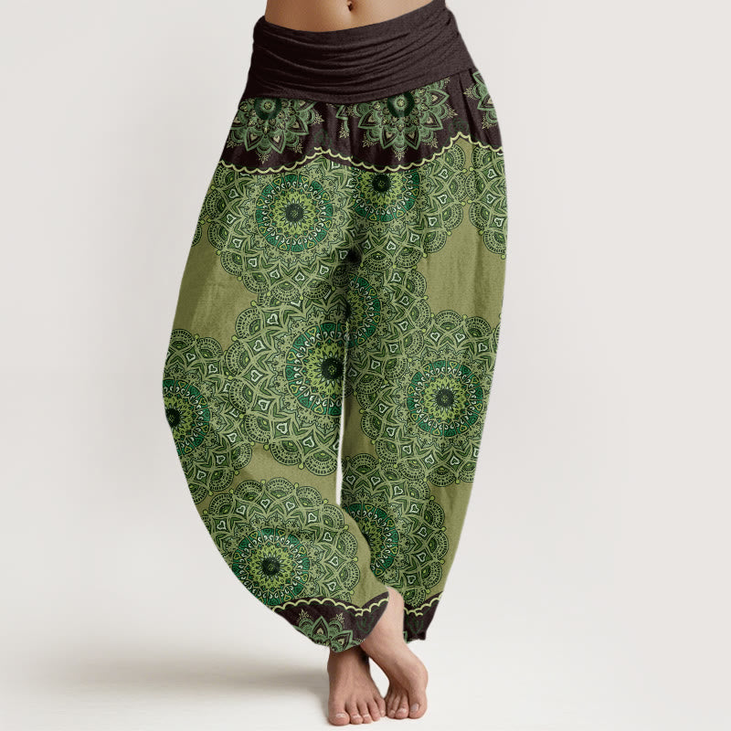 Casual Mandala Pattern Women's Elastic Waist Harem Pants