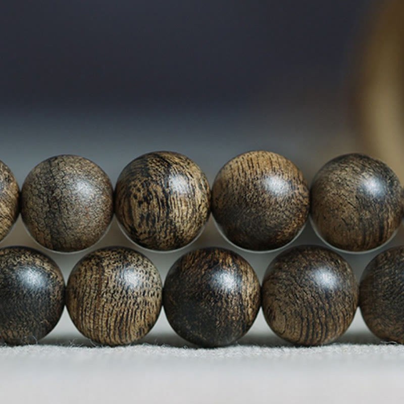 108 Mala Beads Natural Tarakan Agarwood Ward Off Evil Spirits Bracelet