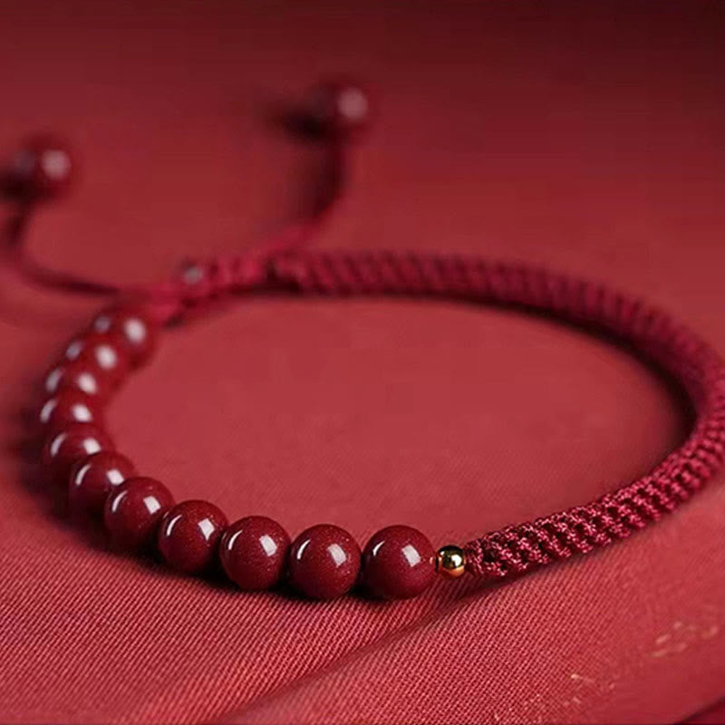 Natural Cinnabar King Kong Knot Blessing String Bracelet