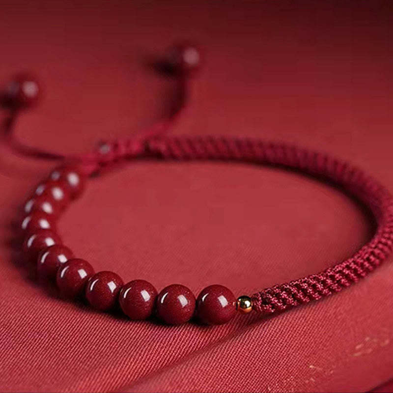 Natural Cinnabar King Kong Knot Blessing String Bracelet