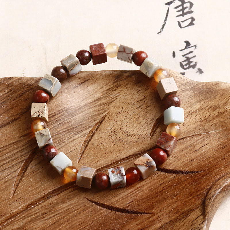 Red Agate Shoushan Stone Calm Blessing Bracelet