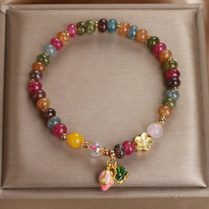 Tourmaline Lotus Seedpod Wisdom Bracelet