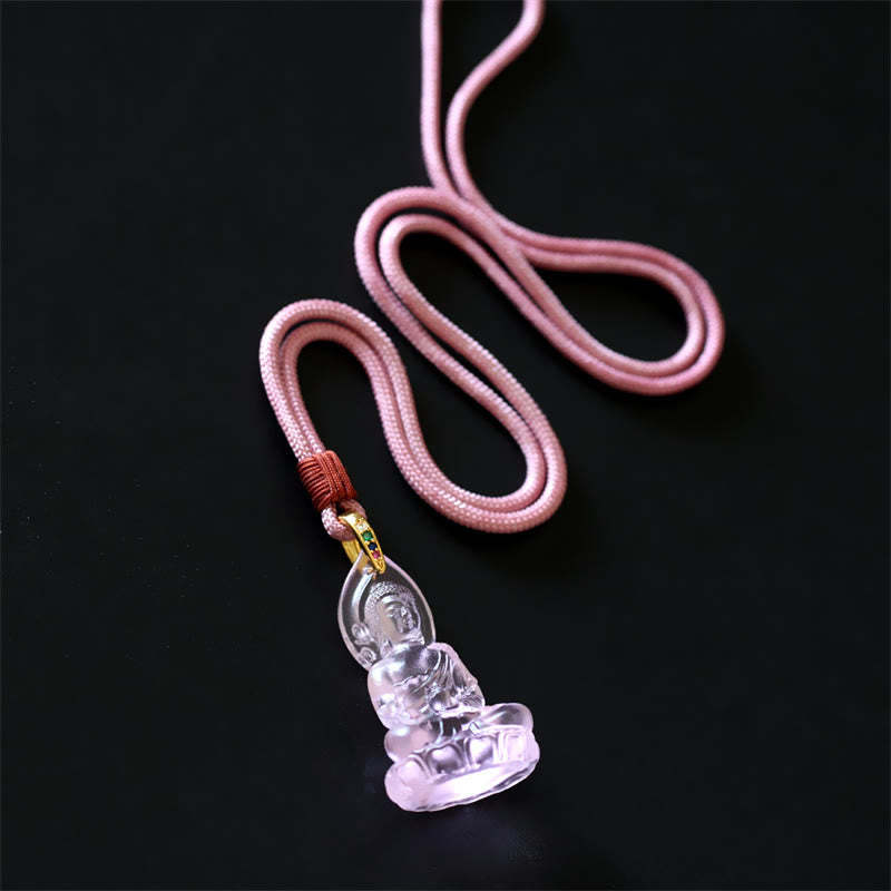 Blue Tathagata mystic zen Medicine mystic zen Liuli Crystal Serenity Amulet Necklace Pendant