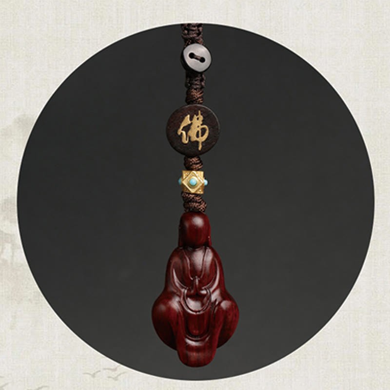 Small Leaf Red Sandalwood Formless mystic zen Protection Key Chain