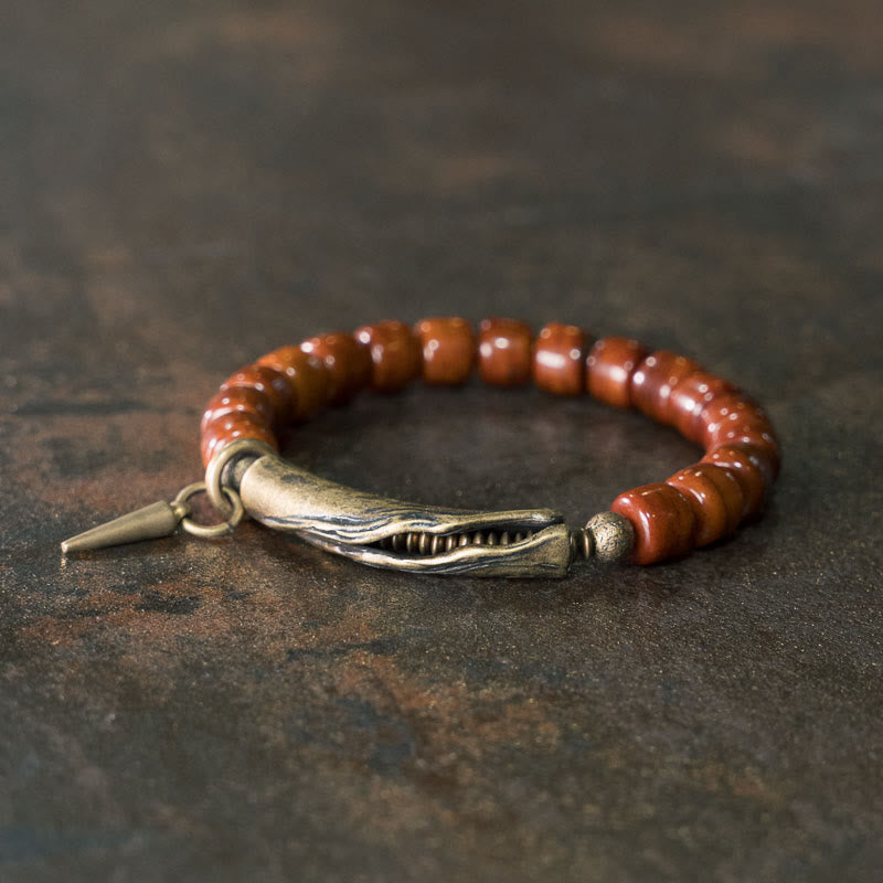 Yak Bone Copper Cone Pendant Strength Bracelet