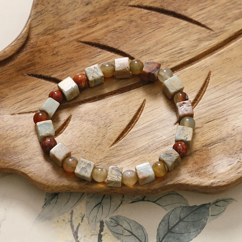 Red Agate Shoushan Stone Calm Blessing Bracelet