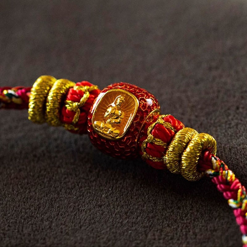 999 Gold Chinese Zodiac Natal mystic zen Year of the Snake Luck Handcrafted Rope Bracelet