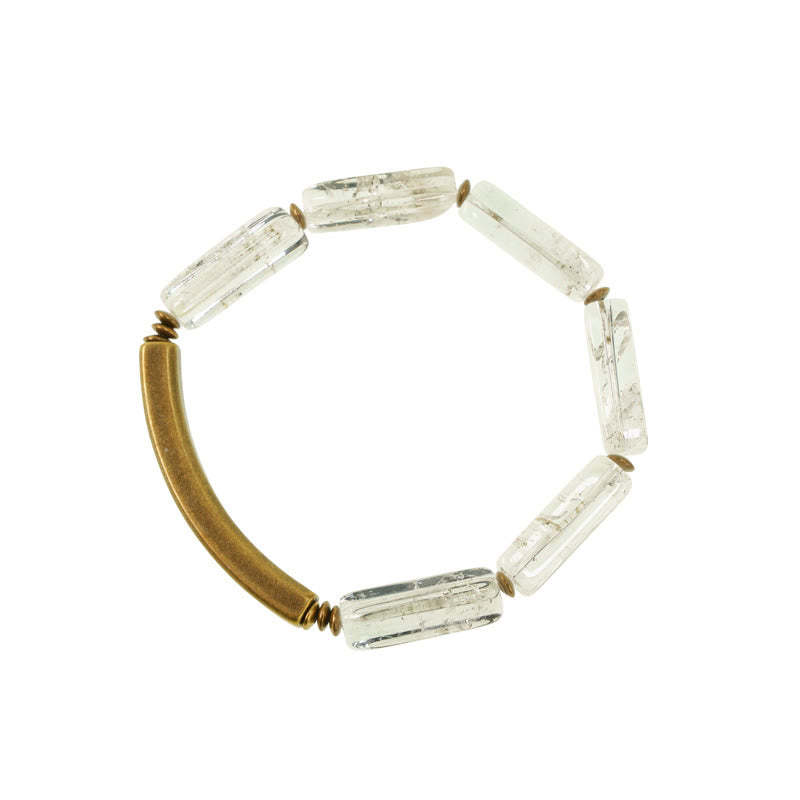 Square White Crystal Copper Luck Healing Bracelet
