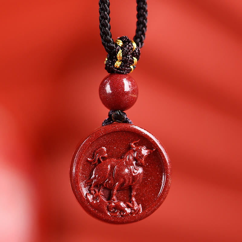 Chinese Zodiac Cinnabar Calm Phone Hanging Decoration Key Chain Necklace Pendant