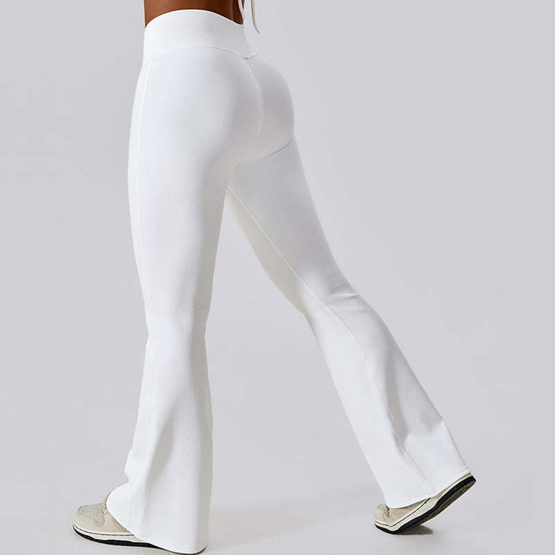 Sleeveless Crop Tank Top Flared Pants Sports Fitness Yoga