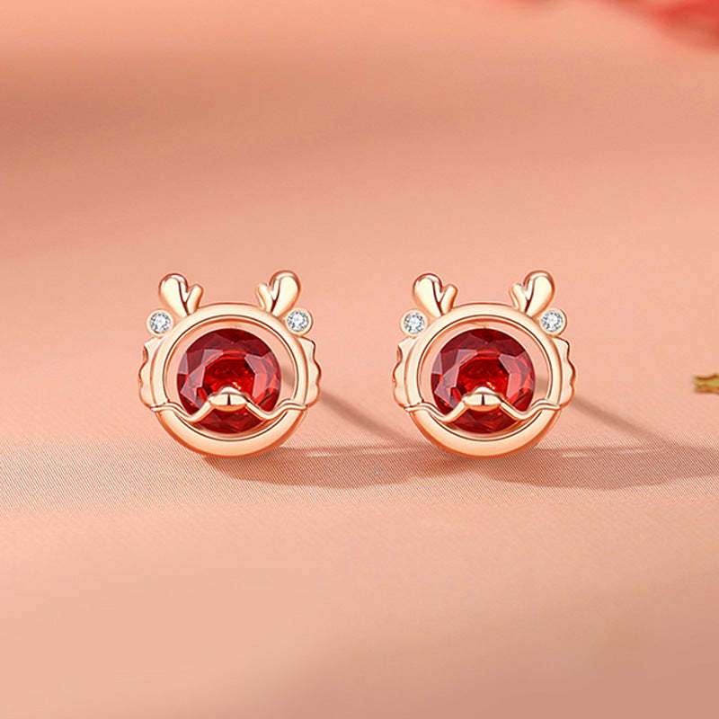 925 Sterling Silver Year Of The Dragon Luck Red Zircon Necklace Pendant Bracelet Earrings Ring (Extra 30% Off | USE CODE: FS30)