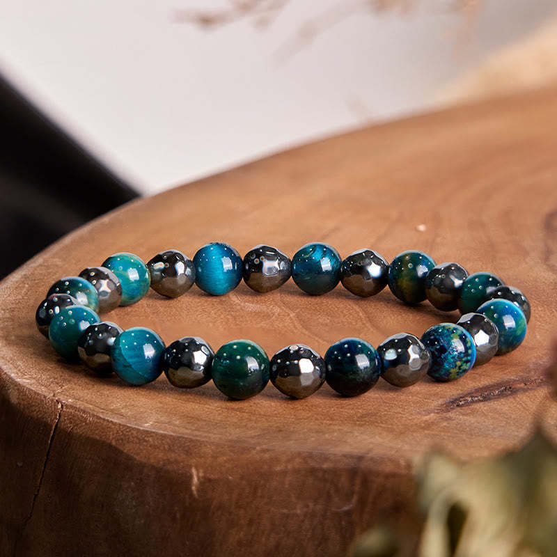 2Pcs Hematite Tiger Eye Blue Tiger Eye Powerful Bracelet Set
