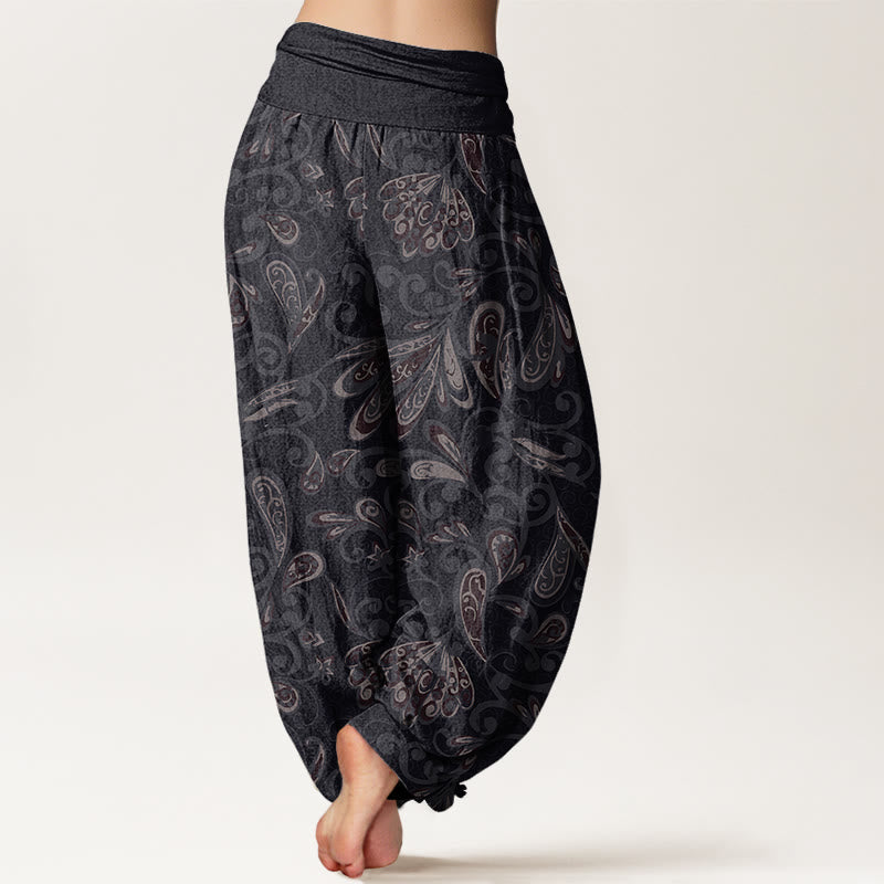 Casual Flower Petals Design Women's Elastic Waist Harem Pants
