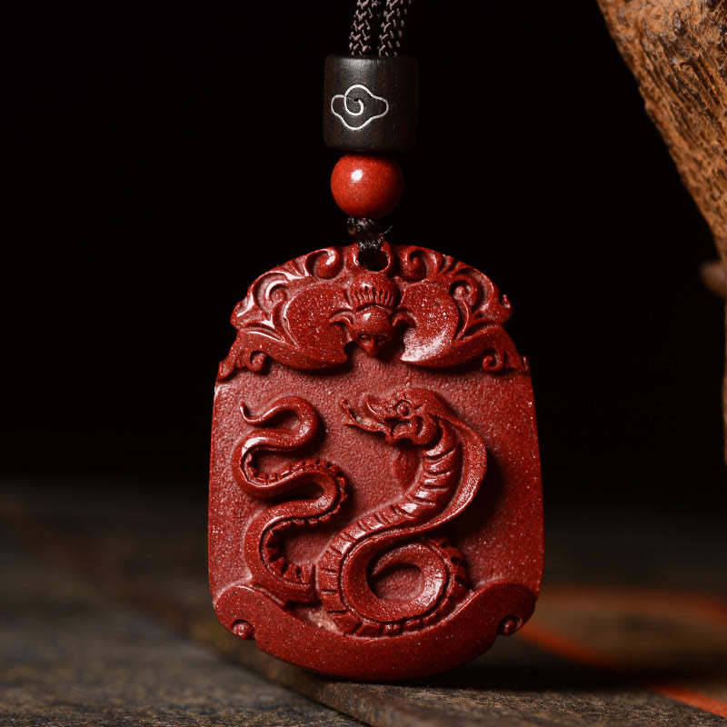 Chinese Zodiac Cinnabar Calm Concentration Necklace Pendant