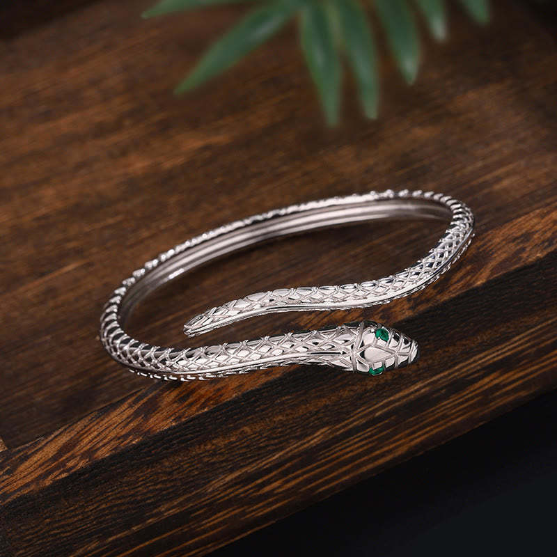 999 Sterling Silver Snake Shape Year Of The Snake Blessing Bracelet
