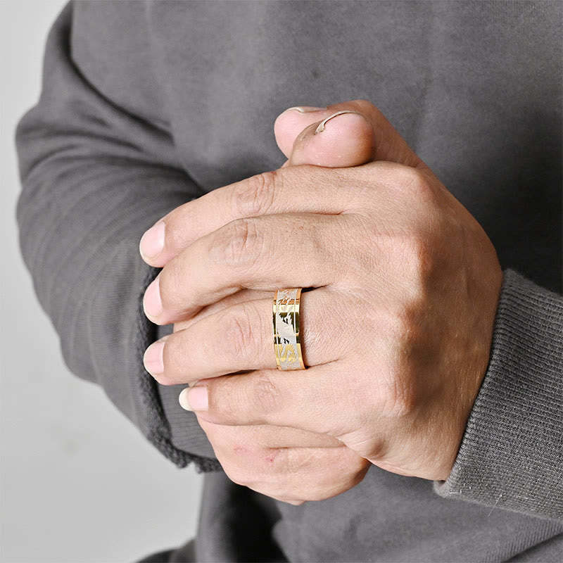 Dragon Carved Protection Strength Titanium Steel Ring