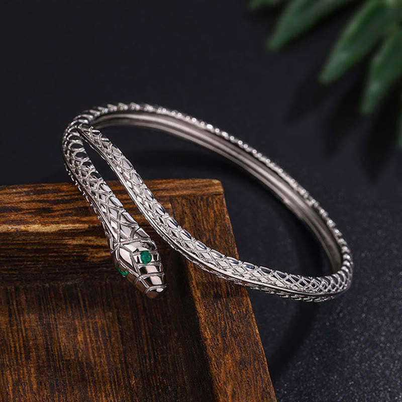 999 Sterling Silver Snake Shape Year Of The Snake Blessing Bracelet