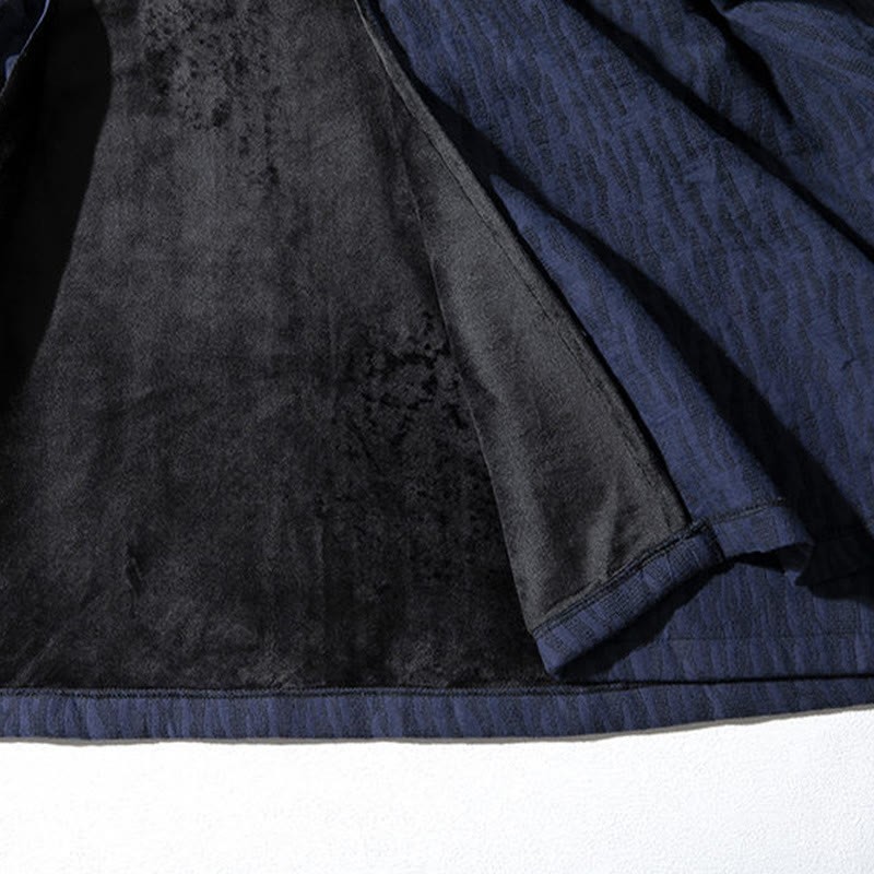 Fall Simple Cotton Fleece Lined Men's Mid-length Coat Clothing