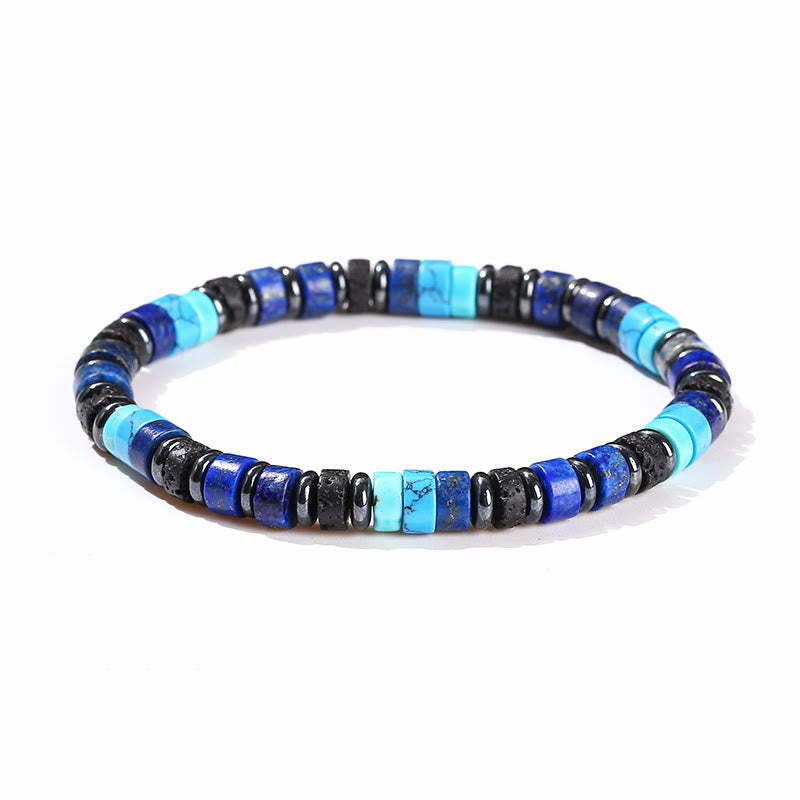 Hematite Turquoise Lazurite Lava Rock Black Glitter Stone Support Bracelet