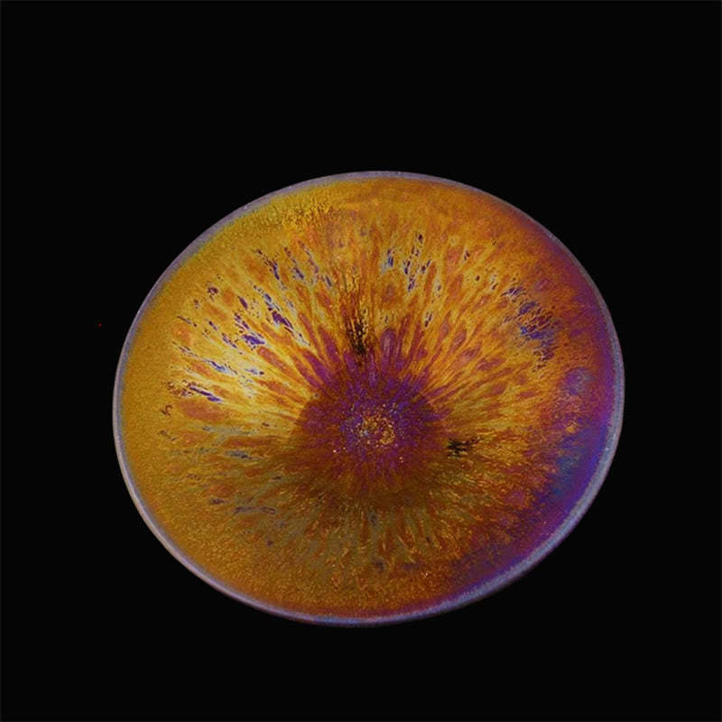 Chinese Jianzhan Colorful Milky Way Glaze Ceramic Teacup Tenmoku Kung Fu Tea Cup