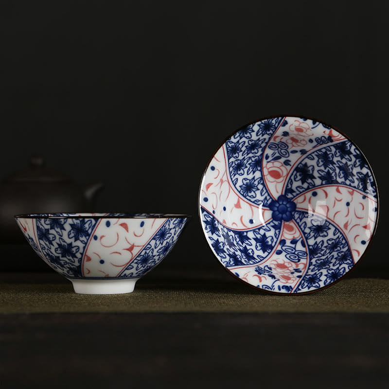 Flowers Fu Character Mountains Lotus Cherry Blossoms Ceramic Teacup Kung Fu Tea Cup