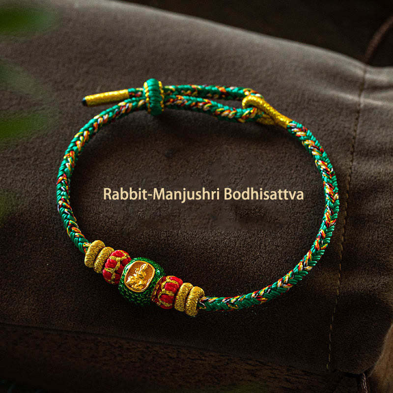 999 Gold Chinese Zodiac Natal mystic zen Year of the Snake Luck Handcrafted Rope Bracelet