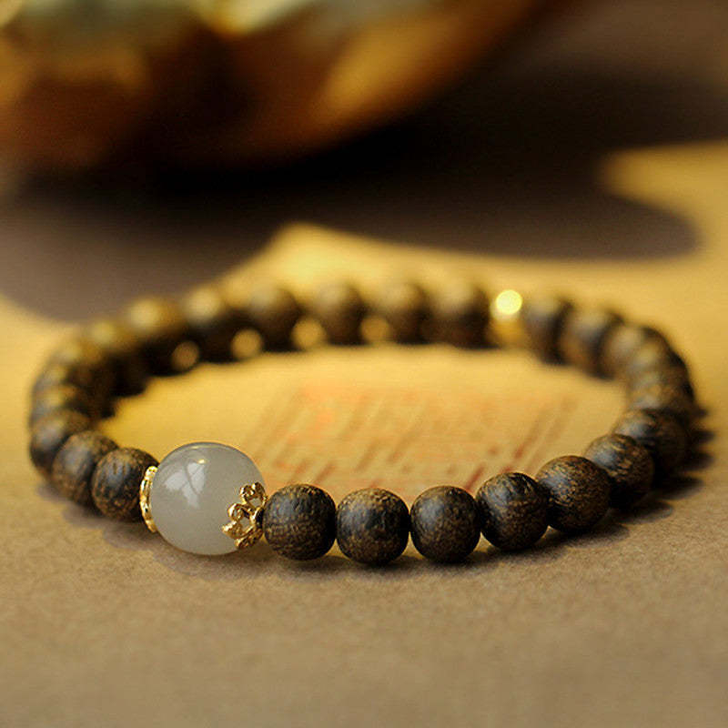 Agarwood Jade Strength Calm Bracelet