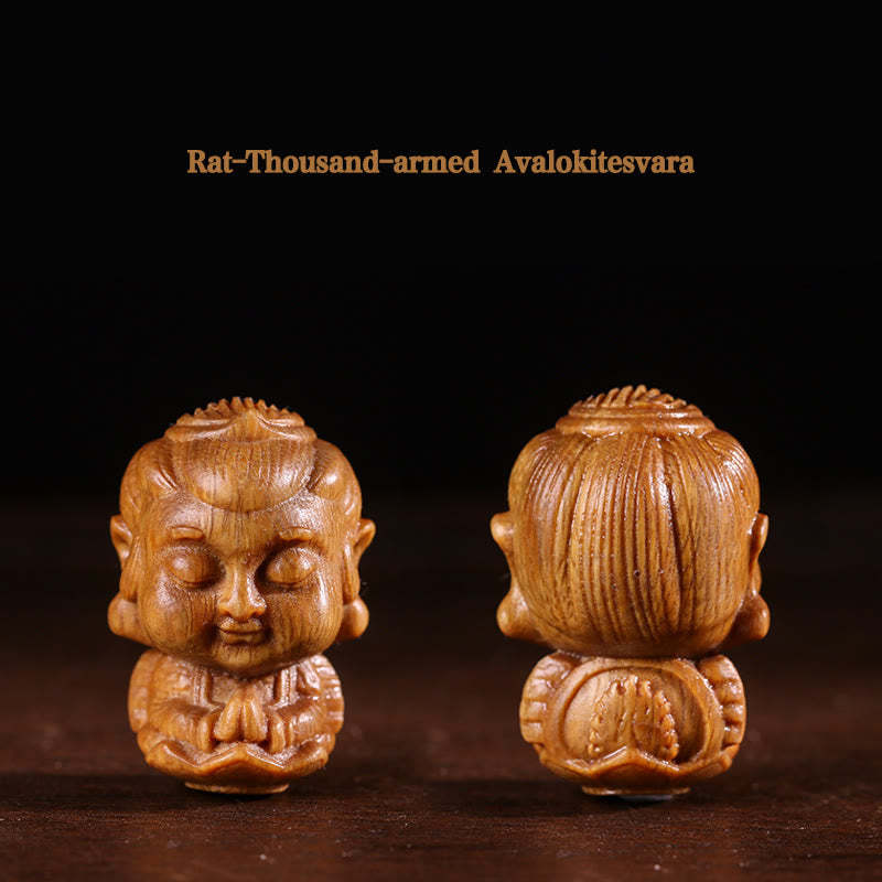 Chinese Zodiac Natal mystic zen Green Sandalwood Lotus Engraved Positive Home Decoration