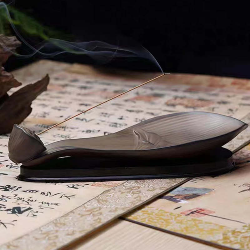 Lotus Pod Zen Healing Brown Ceramic Stick Incense Burner Decoration
