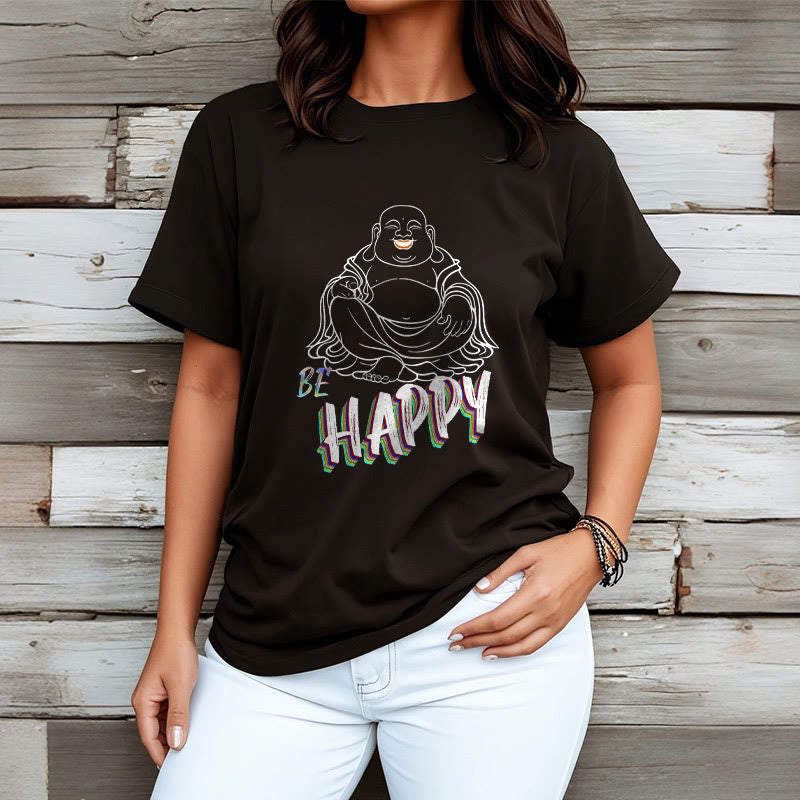 BE HAPPY Laughing mystic zen Tee T-shirt