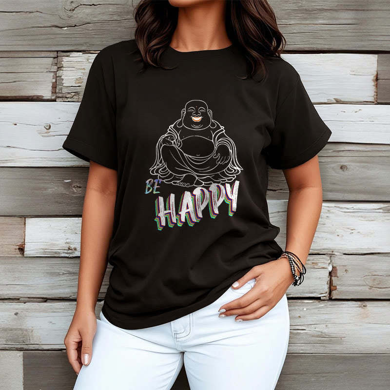 BE HAPPY Laughing mystic zen Tee T-shirt
