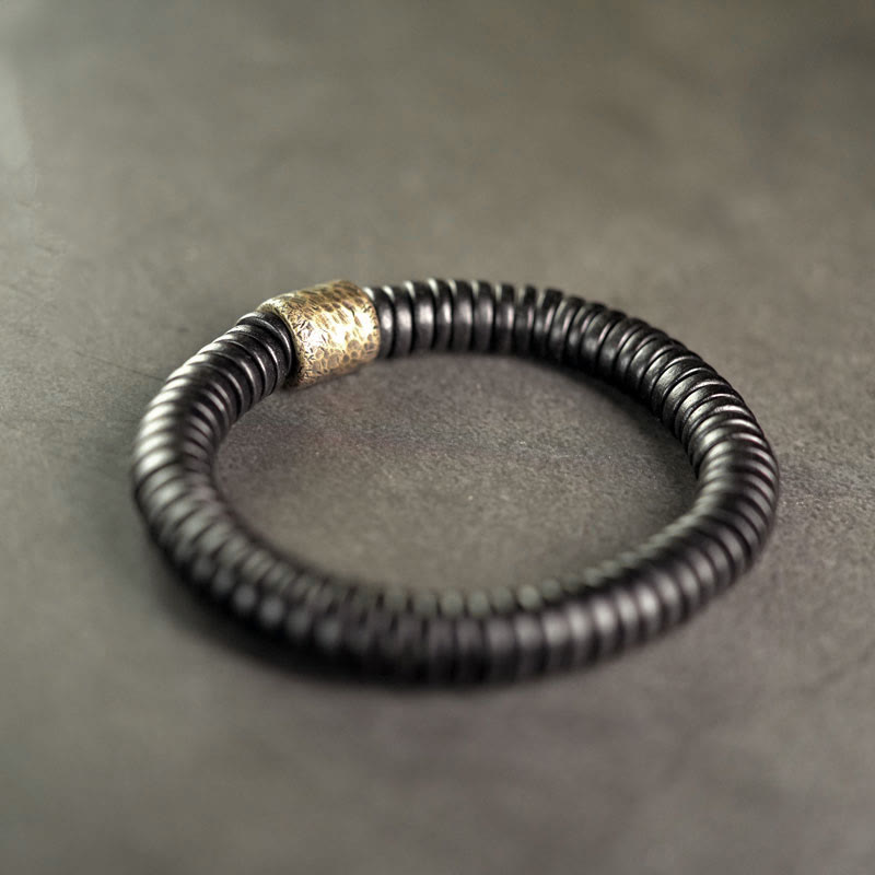 Ebony Wood Copper Brass Calm Bracelet
