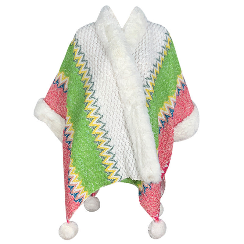 Tibetan Multicolored Striped Shawl Winter Cozy Travel Scarf Wrap