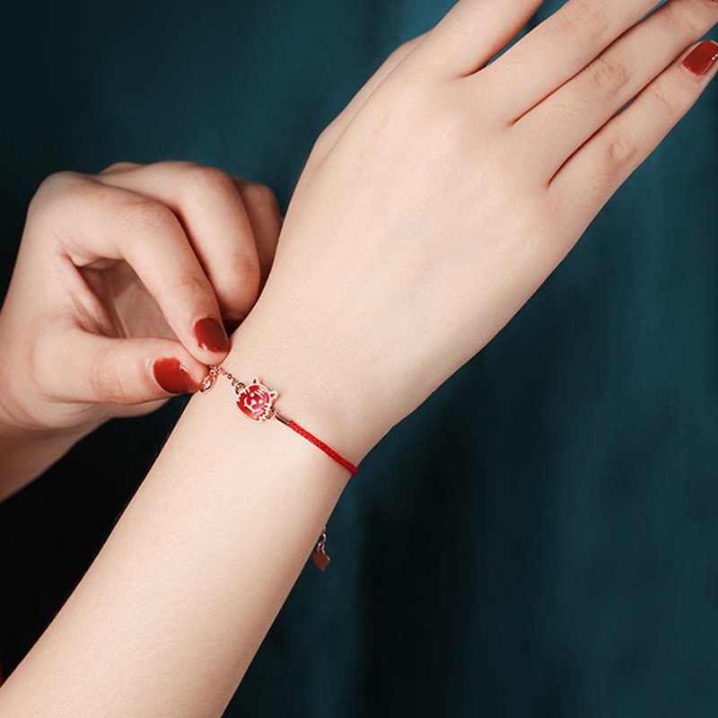 925 Sterling Silver Color-changing Chinese Zodiac Luck Protection Red String Chain Bracelet