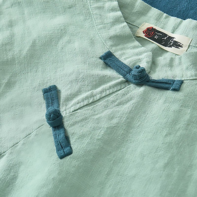 Ramie Linen Loose Blouse Women Long Sleeve Shirt Chinese Hanfu Top