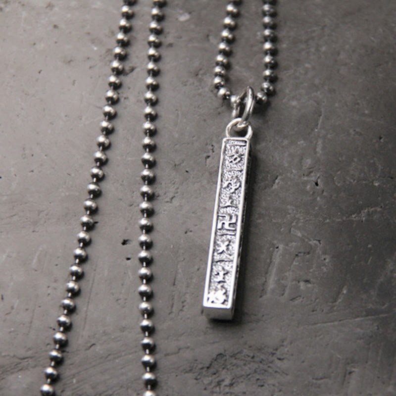 925 Sterling Silver Tibetan Om Mani Padme Hum mystic zen Swastika Symbol Wisdom Necklace Pendant