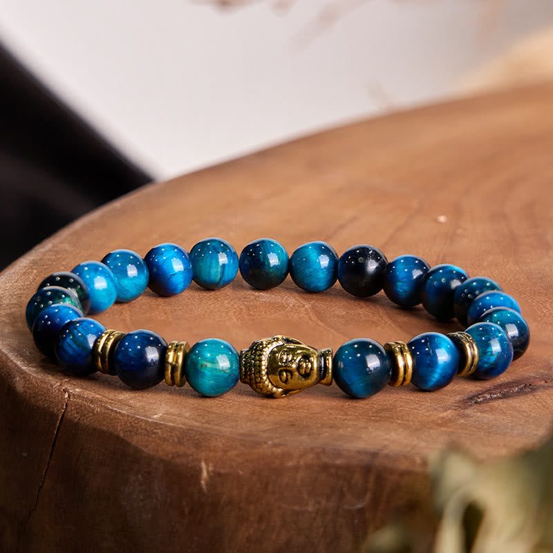 Blue Green Red Tiger Eye mystic zen Head Balance Bracelet
