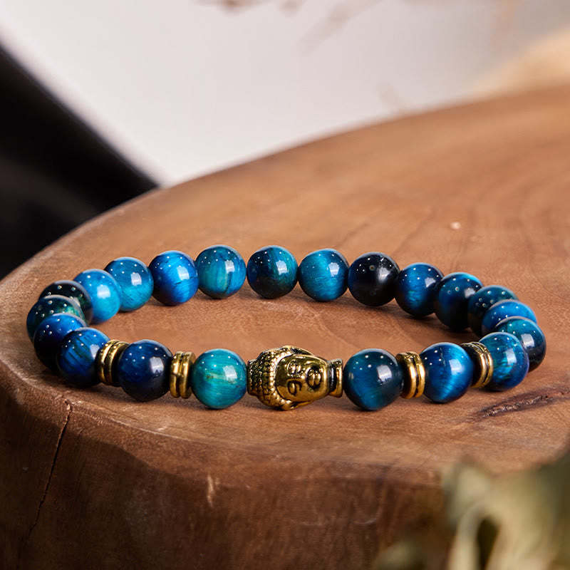 Blue Green Red Tiger Eye mystic zen Head Balance Bracelet