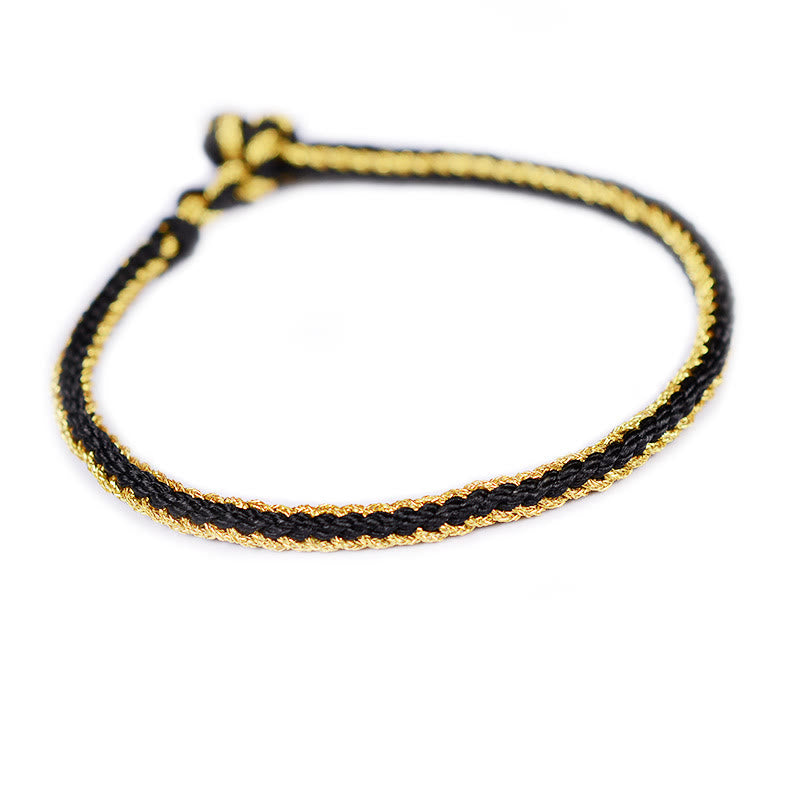 Two-Color Rope Handcrafted Eight Thread Peace Knot Bracelet