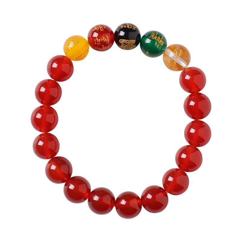 Five Elements God of Wealth Various Agate Crystal Wealth Bracelet