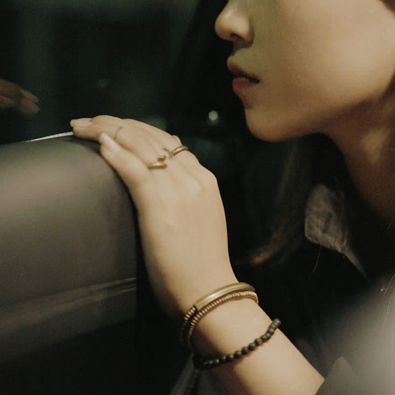 Vintage Lava Rock Copper Support Bracelet