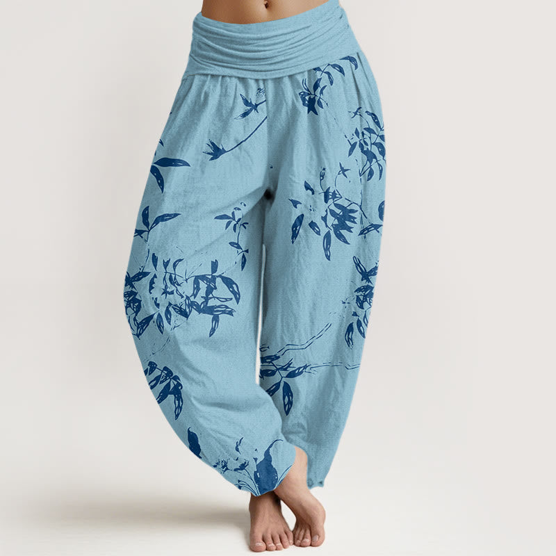 Branch Pattern Women's Elastic Waist Harem Pants