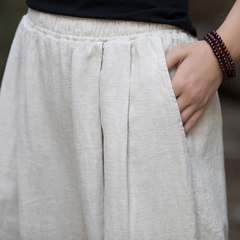 Retro Wide Leg Pants Casual Women's Yoga Pants With Pockets