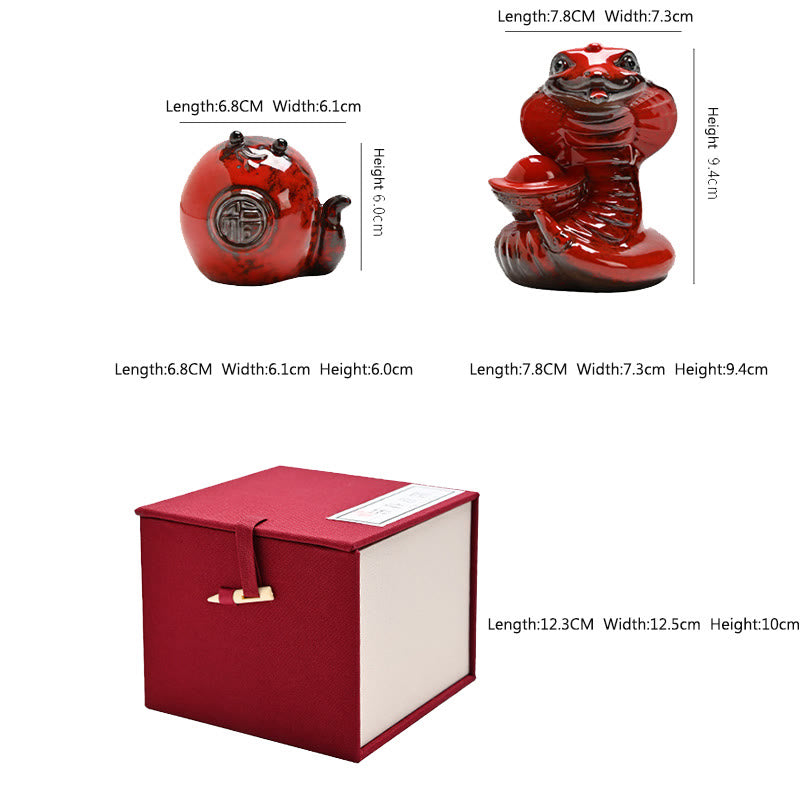 Year Of The Snake Ingot Fu Character Ceramic Home Decoration