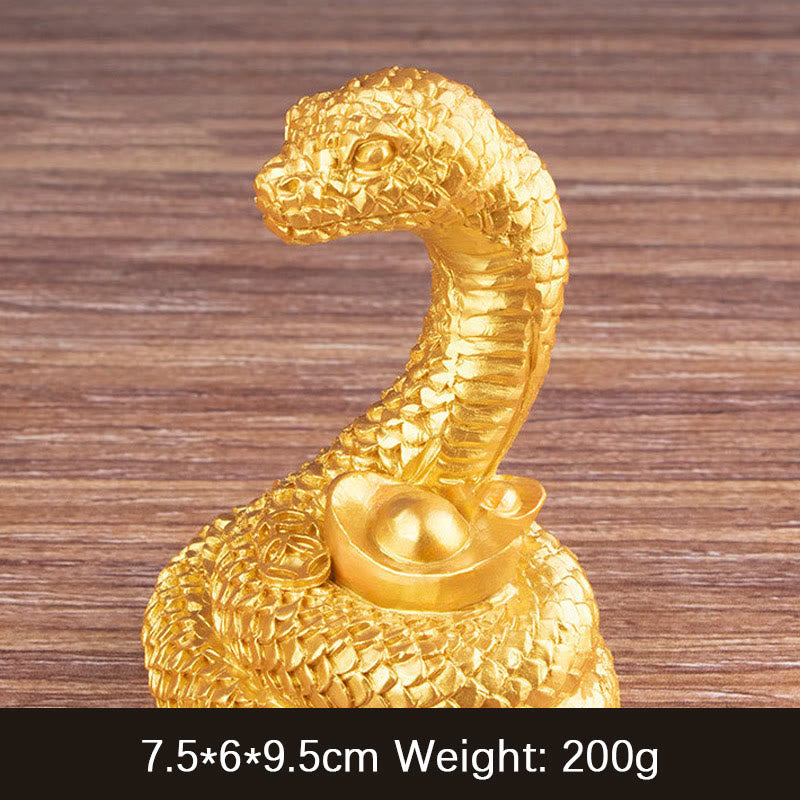 Year Of The Snake Gold Ingots Copper Coins Wealth Resin Statue Home Decoration