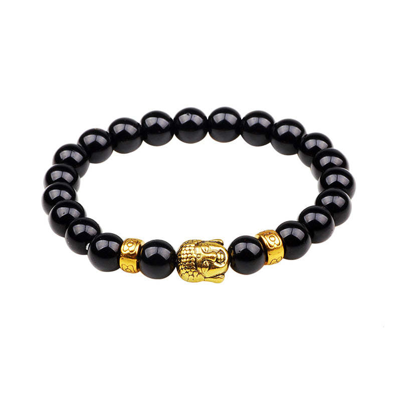 Natural Black Onyx Fortune Bracelet