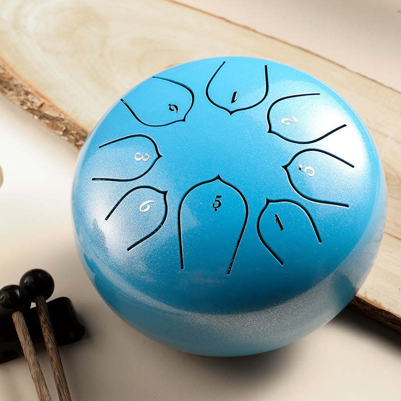 Steel Tongue Drum Sound Healing Meditation Lotus Pattern Drum Kit 8 Note 6 Inch Percussion Instrument